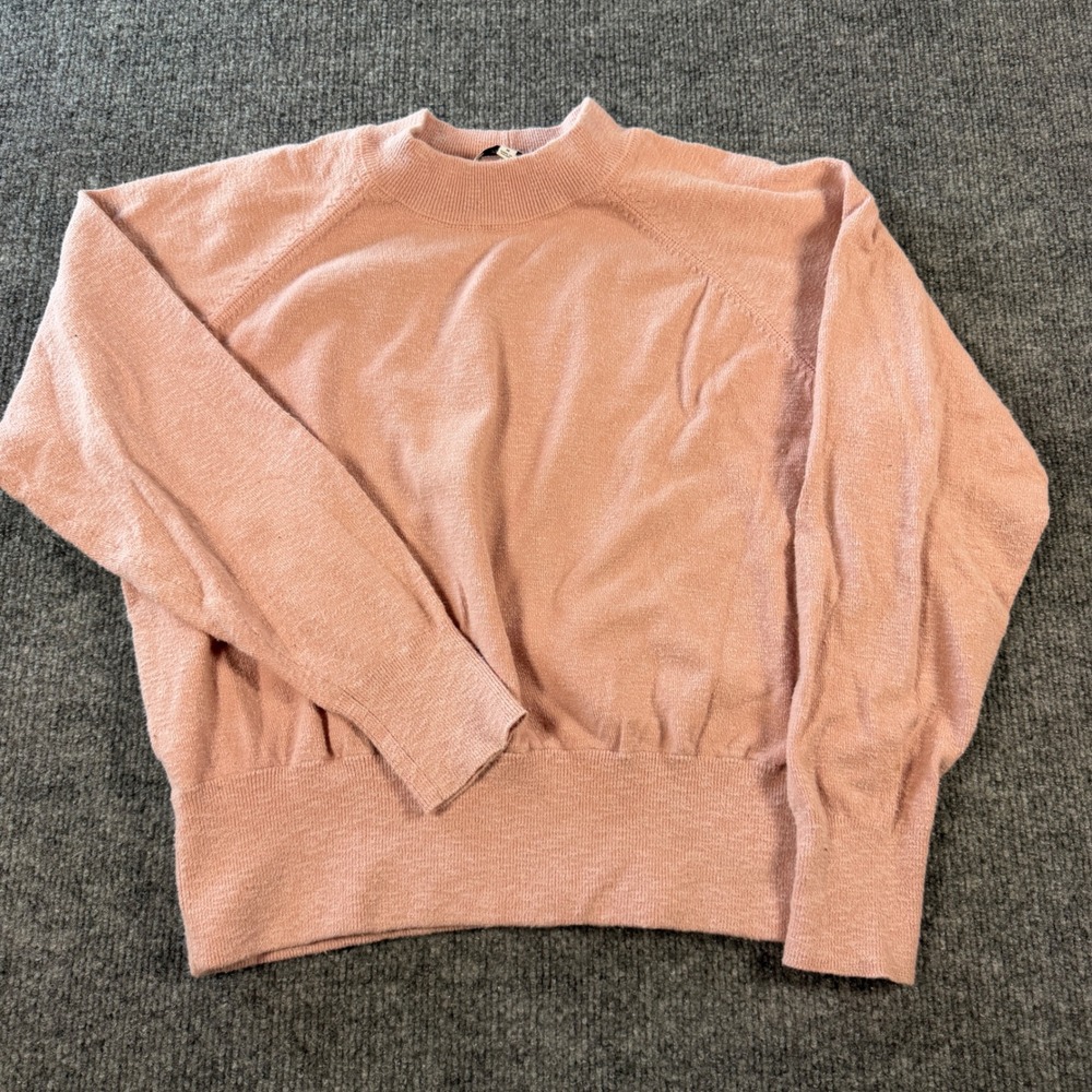 Madewell Mockneck Raglan Cotton Blend Sweater Pink Size M M4228